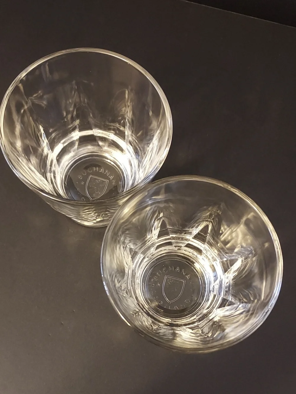 Buchanan's Scotland Collectible Heavy Base Whiskey Glasses Set of 2
